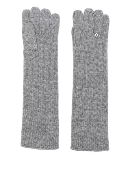 Mănuși Maje de lână cu model floral gri