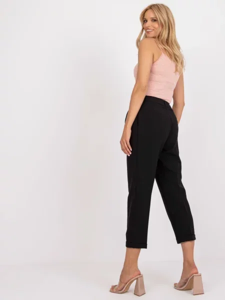 Pantaloni Fashionhunters de costum negru