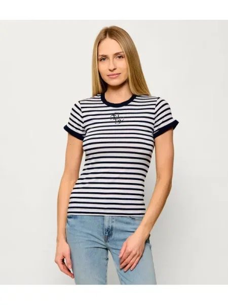 GUESS Tricou albastru închis alb