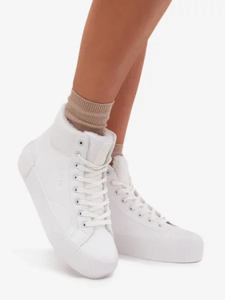 Ocieplane trampki Big Star Shoes na platformie białe