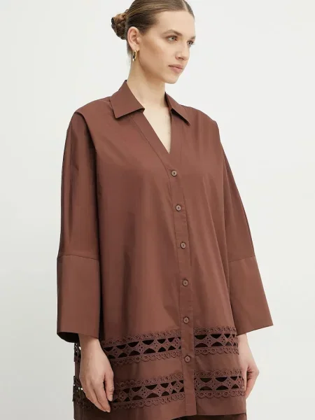 Twinset camasa din maro