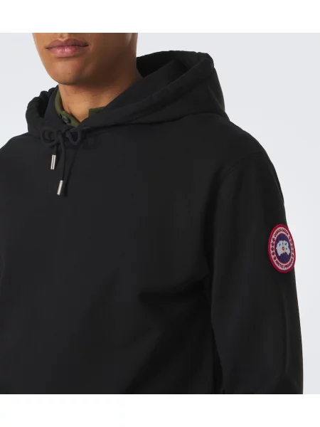 Hanorac cu glugă Canada Goose din material terry negru