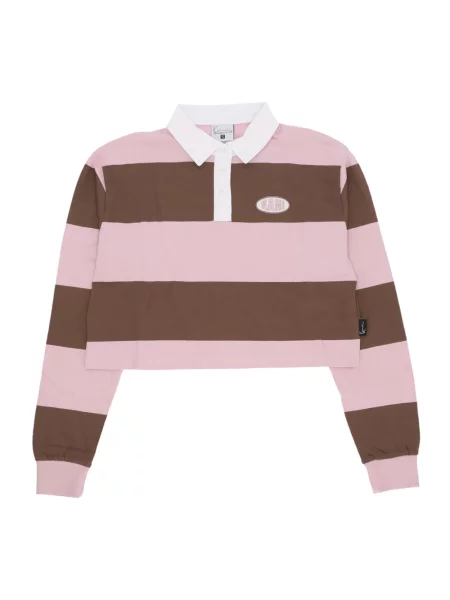 Crop top Karl Kani z długim rękawem różowy