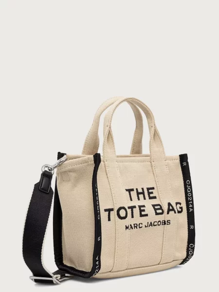 Geantă shopper Marc Jacobs din jacard bej