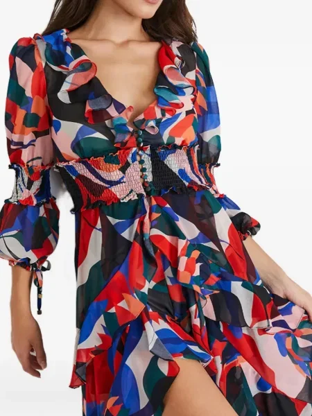 Rochie Patbo cu volane de costum albastru