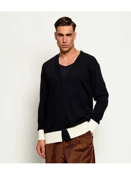 AMI Paris De lână cardigan | Oversize fit negru