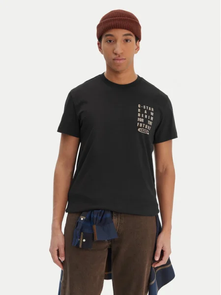 G-Star Raw Póló Text Chest fekete