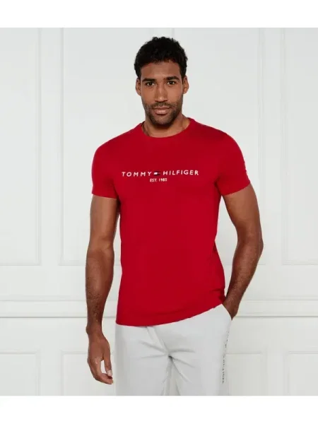 Tommy Hilfiger Tricou Tommy Logo roșu