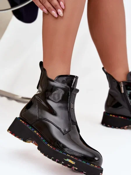 Botine Artiker din piele negru