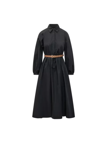 Długa sukienka koszulowa Max Mara Studio zielona