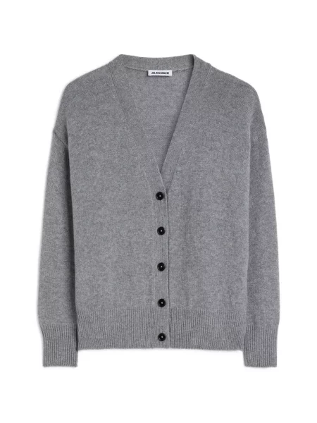 Cardigan Jil Sander din cașmir cu decolteu în V gri