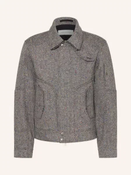 Dries Van Noten Kurtka Typu Bomberka Z Tweedu schwarz biały