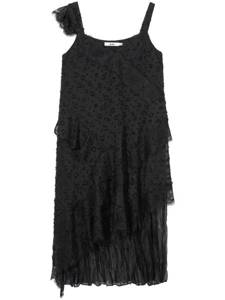 Rochie midi B+ab din dantelă până la genunchi de costum negru