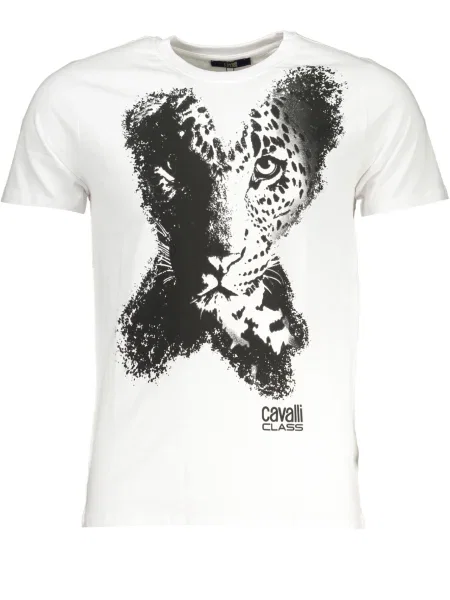 Tricou Cavalli Class scurt alb