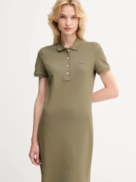 Lacoste šaty s bavlnou zelené