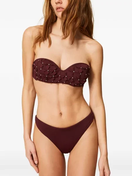 Bikini Twinset cu broderie roșu