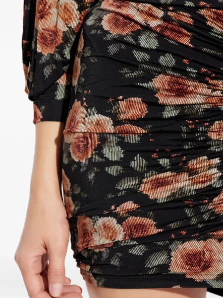 Fustă Iro cu model floral negru