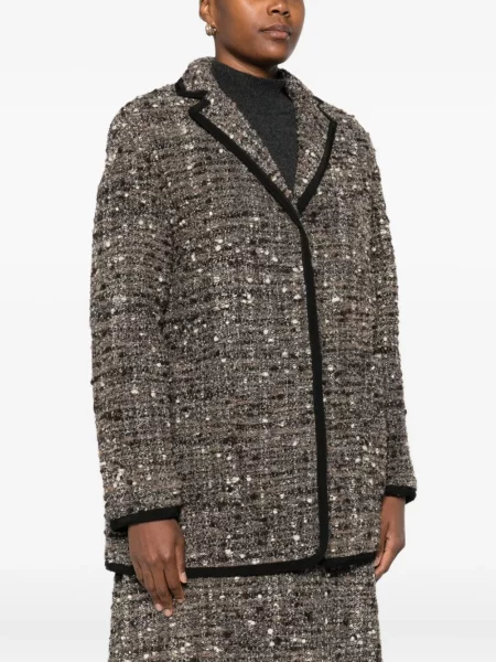 Palton Giambattista Valli din tweed gri