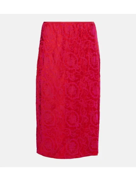 Fustă tip creion Dries Van Noten cu imagine roz