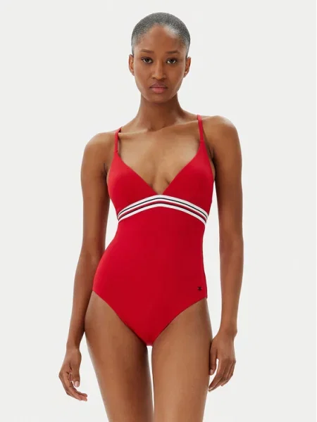Купальник суцільний Tommy Hilfiger Triangle One Piece Rp Ext primary red червоний
