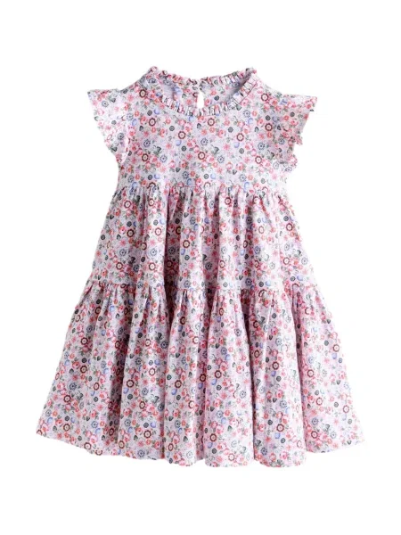 Next Rochie verde / roz / roșu deschis alb