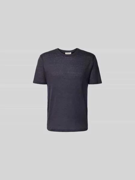 T-shirt o kroju regular fit z czystego lnu Officine Generale granatowa