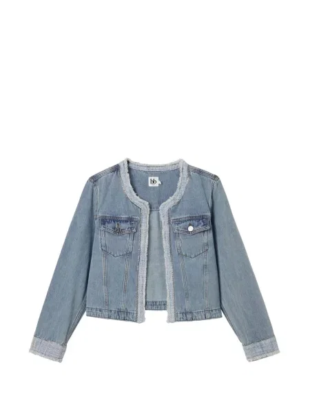 Kurtka jeansowa B+ab z frędzli niebieska