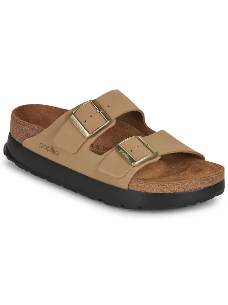 Usnjeni natikači Birkenstock Arizona Flex Platform Birkenstock x Papillio bež
