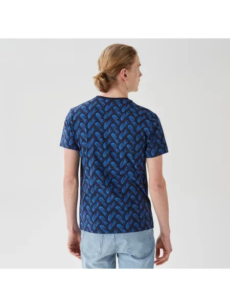 Футболка Lacoste с круглым вырезом синяя