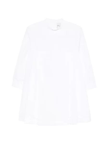 Długa sukienka koszulowa Miu Miu garniturowa biała