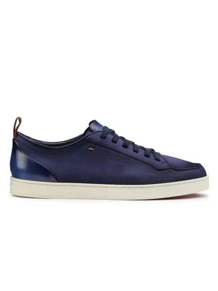 Sneakersy Santoni skórzane niebieskie