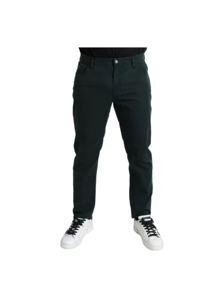 Skinny szerokie jeansy Dolce And Gabbana zielone