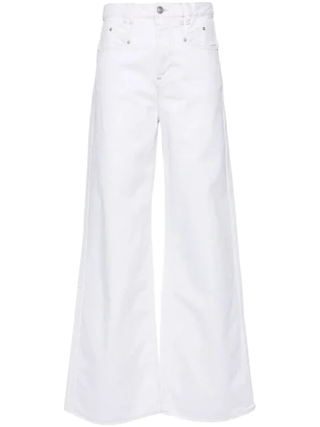 Blugi Isabel Marant cu talie înaltă alb