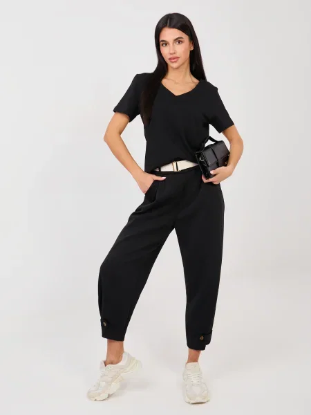 Tricou Rue Paris scurt negru