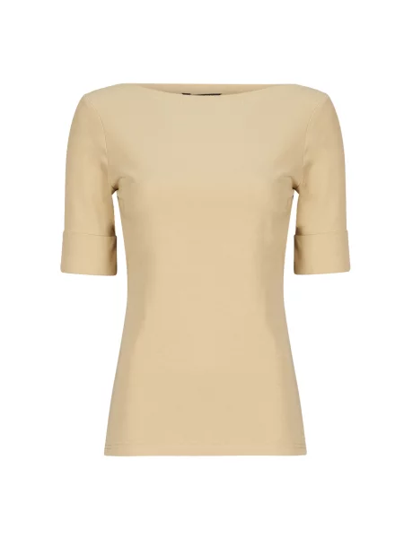Pletené tričko Lauren Ralph Lauren béžové
