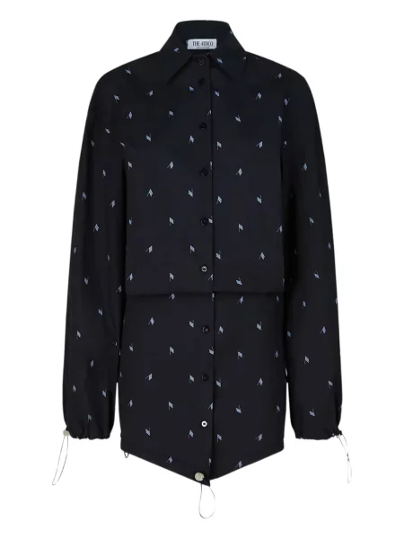 Rochie tip cămașă The Attico de costum albastru