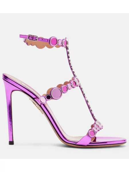 Sandale Aquazzura din piele violet