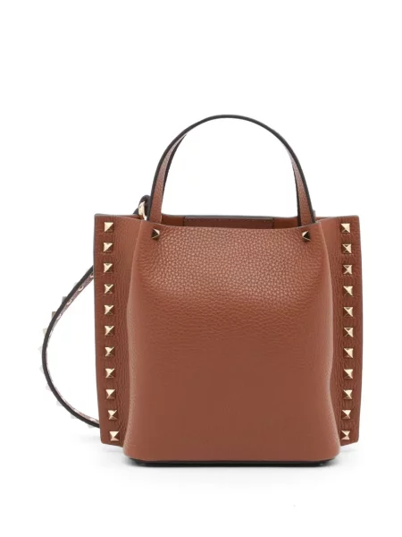 Geantă shopper Valentino Garavani maro