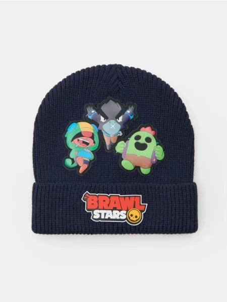 Sinsay Čepice Beanie s příměsí viskózy Brawl Stars námořnická modrá