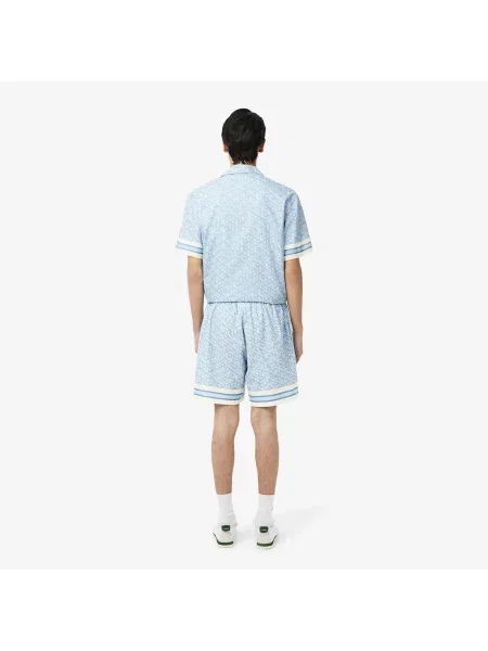 Lacoste Lekkie Szorty Z Nadrukiem Monogramu niebieski