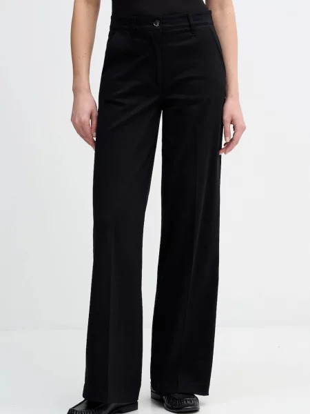 Sisley spodnie szerokie high waist czarny