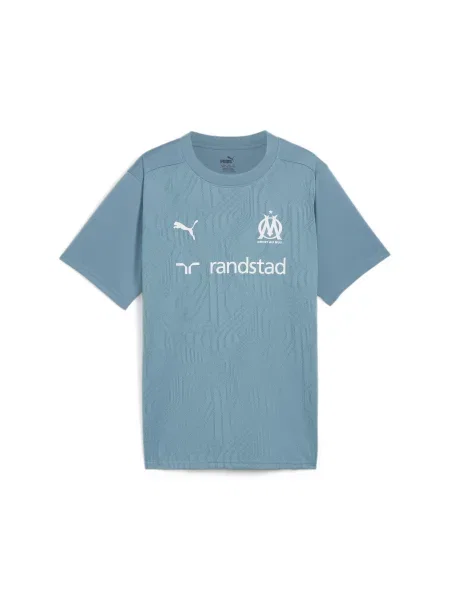 Młodzieżowa koszulka treningowa Olympique Marsylia PUMA Bold Blue Putty Beige beżowa