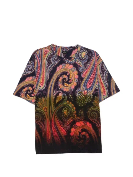 Tricou Etro cu imagine cu model paisley albastru