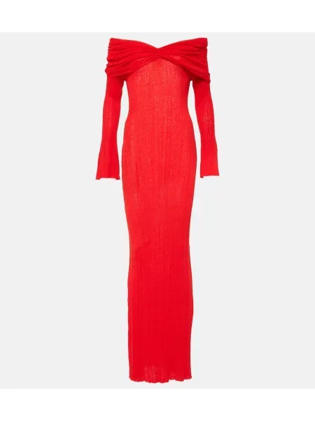 Lanena maksi obleka Aya Muse rdeča
