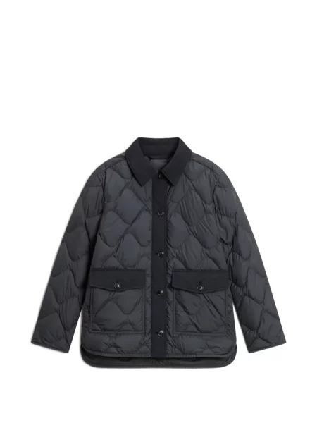Matlasat geacă Woolrich cu guler de stand-up negru