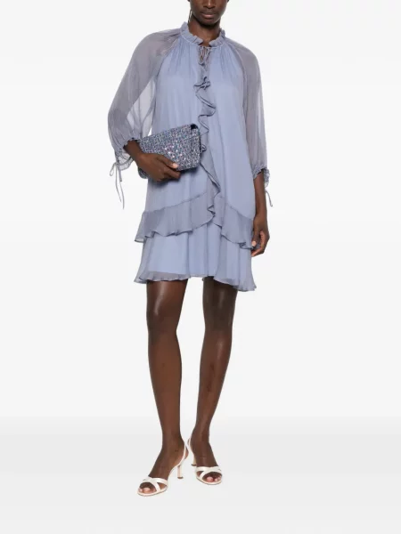 Rochie mini I Blues cu volane albastru