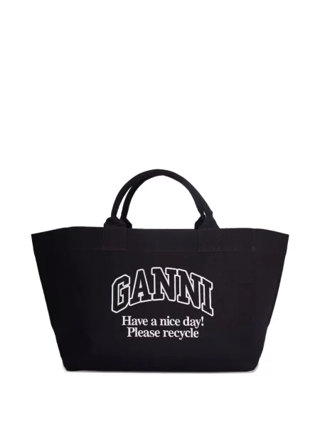 Geantă Ganni cu imagine negru