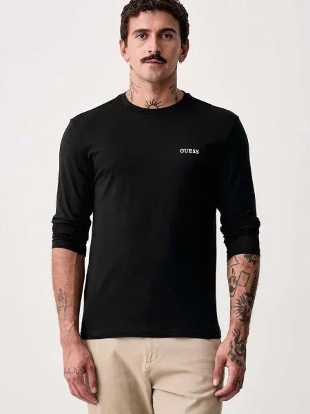 Tricou cu mânecă lungă Guess negru