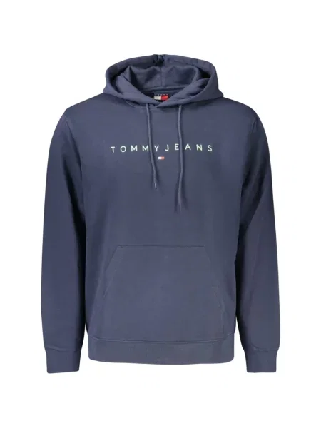Hanorac cu glugă Tommy Hilfiger cu autograf albastru