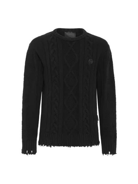 Sweter Philipp Plein wełniany czarny